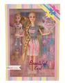 OBL893799 - (PARENT-CHILD) 11.5 INCH SOLID 9 JOINT LONG BRAID BARBIE 5.5 INCH SOLID 6 JOINT BARBIE