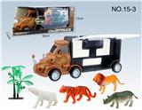 OBL894552 - RHINOCEROS STORAGE VEHICLE, 4 ANIMALS AND 1 TREE