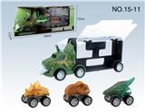 OBL894554 - 3 DINOSAUR STORAGE CARS AND 3 DINOSAUR DOLLS