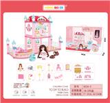 OBL894782 - DIY自装别墅套装带灯光音乐配1只4.5寸实身芭比