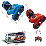 OBL894839 - 特技扭臂履带车（有灯光无音乐）红蓝2色混装