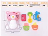 OBL895750 - 动物瓶装益智婴儿摇铃鲜艳色系(5件套可水煮)