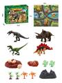 OBL898698 - 17Pcs puzzle scene dinosaur diy set with non woven map