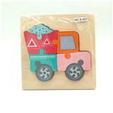 OBL900628 - 木制马卡龙色3D泥土车拼图