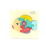OBL900630 - 木制马卡龙色3D小鱼拼图