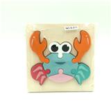 OBL900632 - 木制马卡龙色3D螃蟹拼图