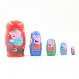 OBL900641 - 小猪佩奇手绘五层套娃