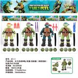 OBL902215 - 大只忍者神龟带灯+武器+发射器