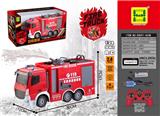 OBL905449 - 1：24  7通遥控灯光2.4G对频水炮喷水消防车（包3.7V锂电+USB线）