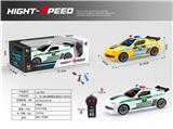 OBL907730 - 1：18 包电 二通 大黄蜂 警车 遥控车+3D灯光