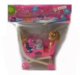 OBL909253 - 2只3寸小芭比配双人推车+奶瓶