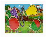 OBL910485 - 木制水果穿绳智力拼图