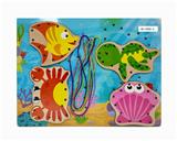 OBL910488 - 木制海底动物穿绳智力拼图