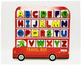 OBL910495 - 木制英文字母大巴车拼图