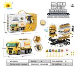 OBL911882 - 带电动声光螺丝刀声光惯性拆装工程车(油罐车)116PCS