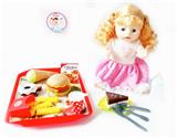 OBL913508 - 18寸活眼喝水撒尿娃娃配汉堡等食物套装