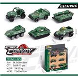 OBL913638 - 合金滑行军事车6只装
