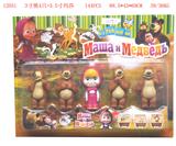 OBL914142 - 3寸熊4只+3.5寸玛莎  5只排装