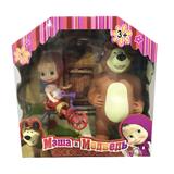 OBL914231 - 3寸半实身玛莎和熊带自行车（服装2色）