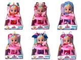 OBL915333 - 第6代10寸搪胶哭泣娃娃带四声音乐cry Babies-Tutti Fritti动物系列带流眼泪功能，带吸水奶瓶，带奶嘴 带婴儿椅 6款混装