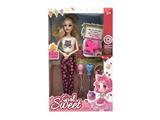 OBL915466 - 11.5 inch solid 9 joint fashion skirt Barbie with balloon blister bag