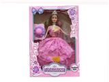 OBL915468 - 11.5 inch live hand wedding dress Barbie with small hat accessories