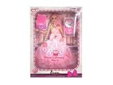 OBL915480 - 11.5 inch real 9 joint wedding dress Barbie with love comb mirror