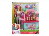 OBL915487 - 11.5 inch solid 9 joint fashion skirt Barbie with ice cream stall car blistering accessories