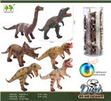 OBL916264 - 搪胶恐龙带声光(6款混装，24只/筒)