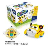 OBL916386 - 电动万向升降3d灯光音乐小豹卡通车