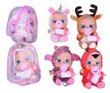 OBL919162 - 14寸书包搪胶带音乐会流眼泪哭泣娃娃配奶瓶奶嘴四款混装