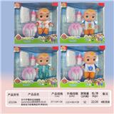 OBL919443 - 10寸全身搪胶cocomelon西瓜校巴JOJO超级宝贝配餐具配件(带音乐)