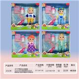 OBL919447 - 10寸全身搪胶cocomelon西瓜校巴JOJO超级宝贝配护理配件(带音乐)