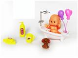 OBL920013 - 卡通搪胶娃娃配新款浴缸套装