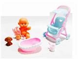 OBL920036 - 卡通搪胶娃娃配婴儿推车套装