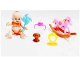 OBL920038 - 搪胶娃娃配婴儿摇马套装