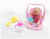 OBL920056 - 带衣服搪胶娃娃配手提篮套装