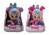 OBL920726 - 豪华版第10代10寸搪胶带四声音乐cry Babies-Tutti Fritti带流眼泪功能，带吸水奶瓶，带奶嘴  。毛绒带加暖功能。衣服2件套2款混装
