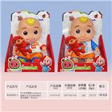 OBL921151 - 8寸全身搪胶cocomelon超级宝贝JOJO西瓜校巴配充棉熊（带音乐）