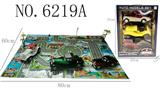 OBL922629 - 惯性老爷车古董车模型停车场景游戏套装+1PCS大地图+12PCS路标树等