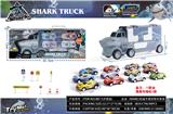 OBL928004 - 手提收纳货柜车(4回力海洋动物金属车+8路障）