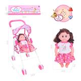 OBL928023 - 14寸（30cm)公仔娃娃配铁推车带IC（包AG13*3粒）