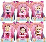 OBL928799 - 6寸大头四声实身哭泣娃娃带座椅小奶瓶奶嘴（6款混装）