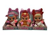 OBL929622 - 独角兽系列14寸搪胶哭泣娃娃带四声音乐cry Babies-Tutti Fritti带流眼泪功能，带吸水奶瓶，带奶嘴  。