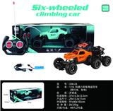 OBL932419 - 1：16四通六轮攀爬遥控车（带灯光、包电）