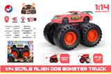 OBL935524 - 1:14 比例的外星狗怪物卡车(带灯光音乐)