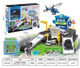 OBL943844 - 合金警察停车场套装（配合金飞机1只+合金车1只）24pcs