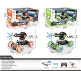 OBL947555 - 打弹扭变车带灯光音乐（双遥控，带手表和遥控器，橙 绿2色混装）