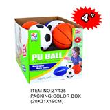OBL950684 - 4寸PU球 足/篮/橄榄球三款混装（12粒/展示盒）