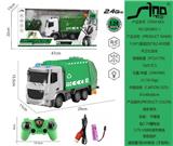 OBL951356 - 欧式1:24六通灯光遥控2.4G对频环卫垃圾车